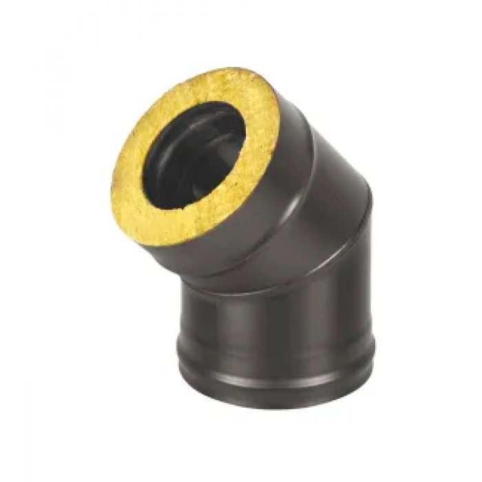 Сэндвич-колено BLACK (AISI 430/0,8мм) 45* 2 секции диаметр дымохода: 120x200 мм
